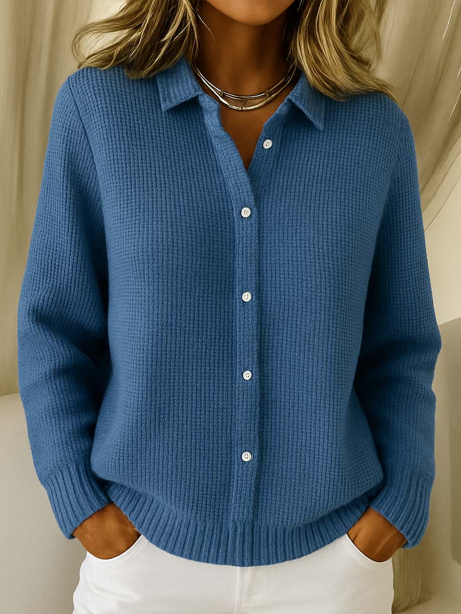 Wrenlow - Collared Oversized Knit Cardigan Cooler Weather Layering — view 4 of 4