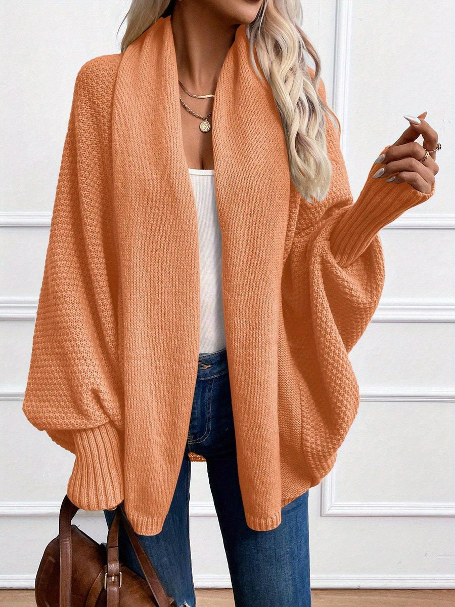 Dravena - Draped Shawl Collar Batwing Cardigan