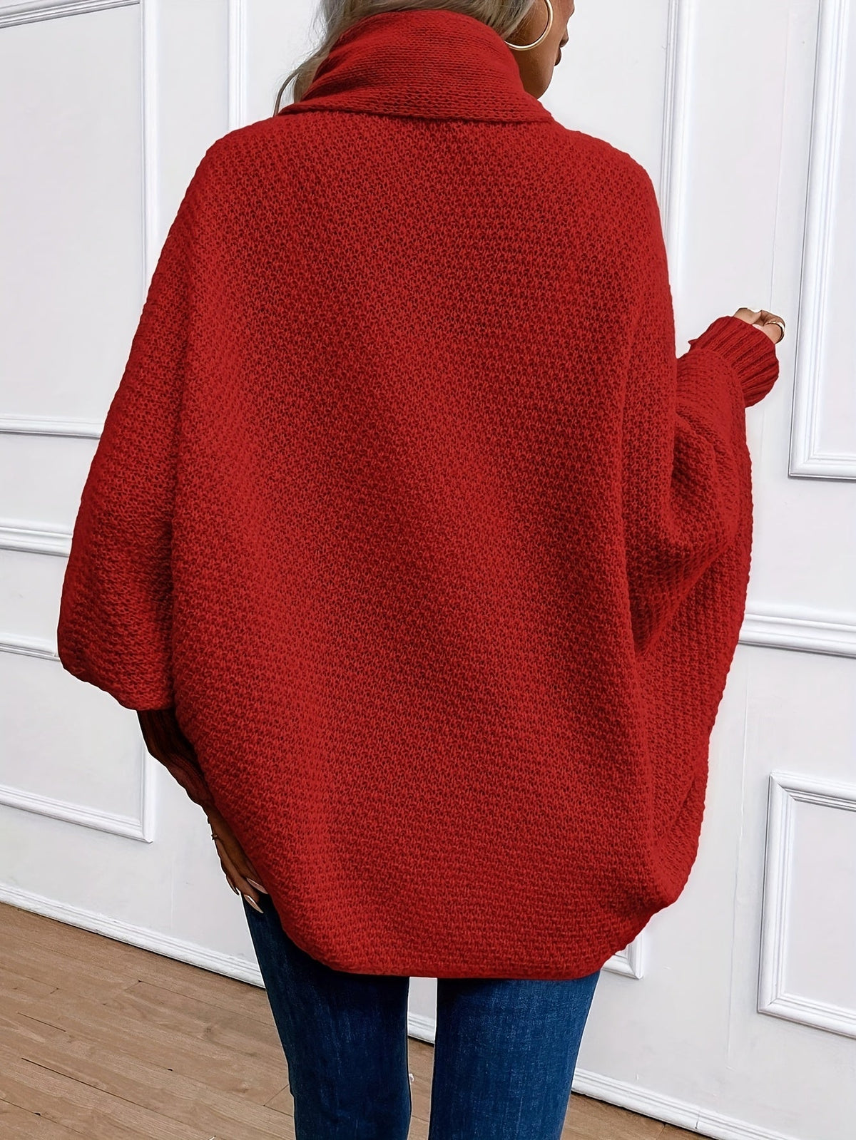 Dravena - Draped Shawl Collar Batwing Cardigan — view 8 of 10