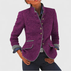 Marissena - Structured Wool Blend Military Style Jacket Office Wear — view 2 of 4