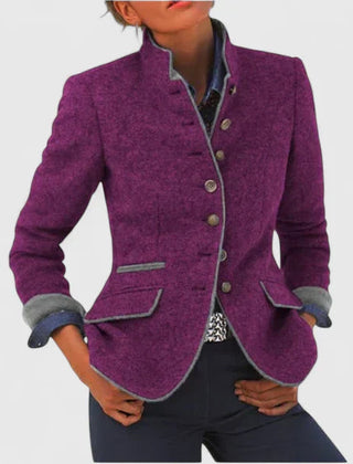 Marissena - Structured Wool Blend Military Style Jacket Office Wear — view 2 of 4