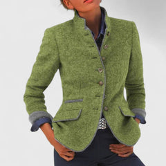 Marissena - Structured Wool Blend Military Style Jacket Office Wear — view 3 of 4