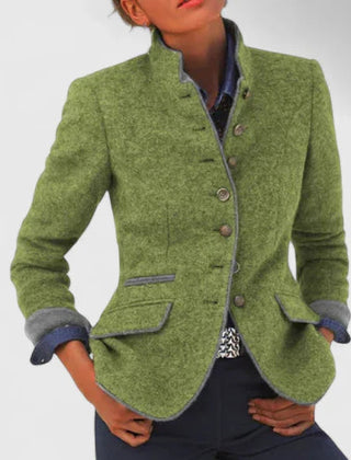 Marissena - Structured Wool Blend Military Style Jacket Office Wear — view 3 of 4