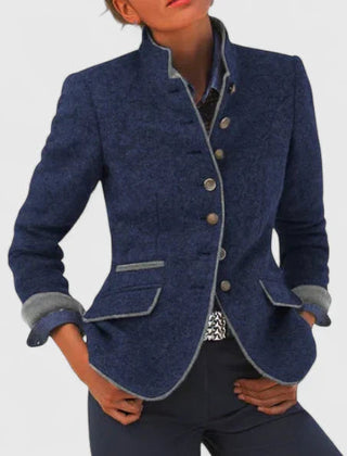 Marissena - Structured Wool Blend Military Style Jacket Office Wear — view 4 of 4
