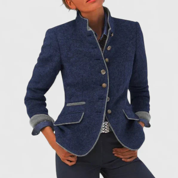 Marissena - Structured Wool Blend Military Style Jacket Office Wear — view 4 of 4