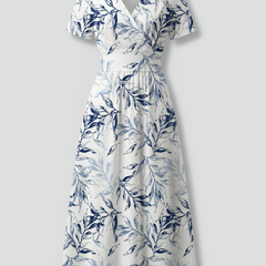 Marivelle - V Neck Flared Skirt Occasion Dress