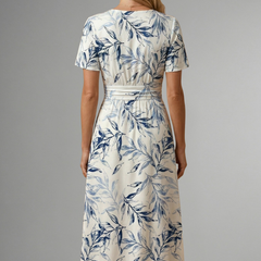Marivelle - V Neck Flared Skirt Occasion Dress — view 3 of 5