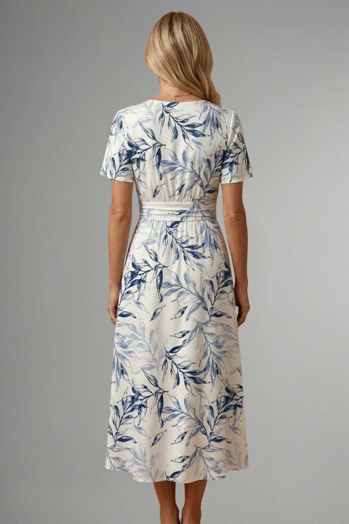 Marivelle - V Neck Flared Skirt Occasion Dress — view 3 of 5