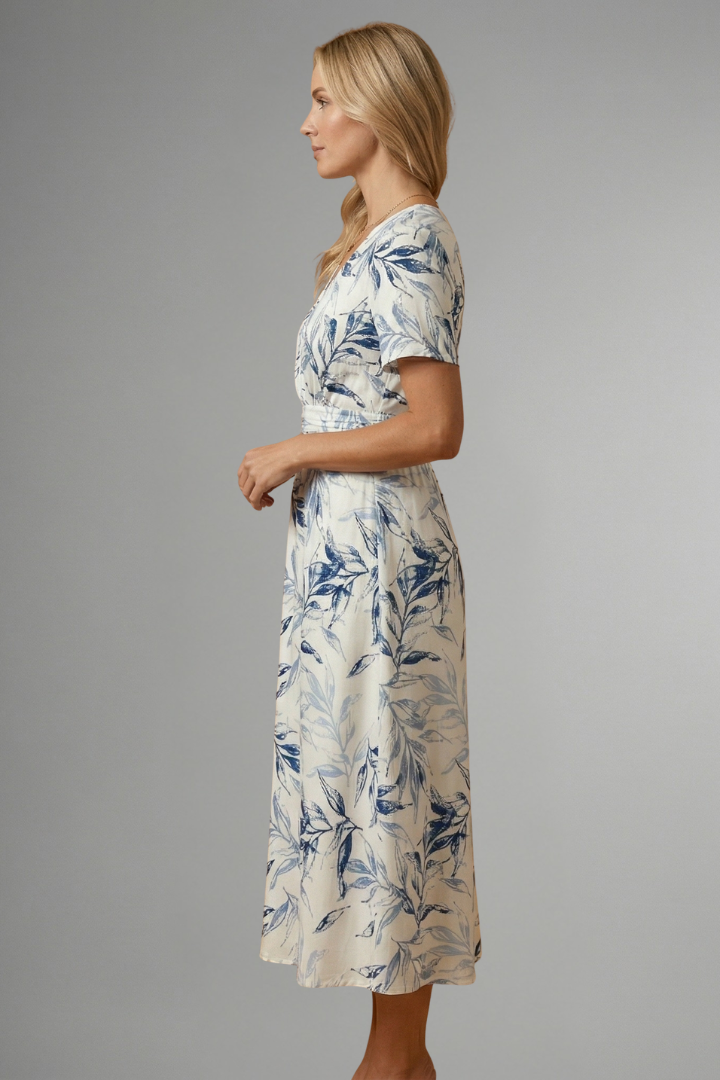 Marivelle - V Neck Flared Skirt Occasion Dress — view 4 of 5