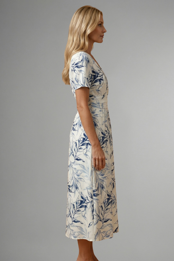 Marivelle - V Neck Flared Skirt Occasion Dress — view 5 of 5