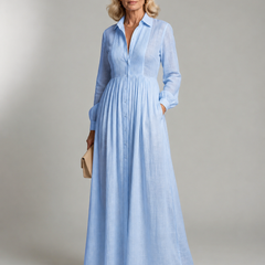 Marleigh - Long Button Front Shirt Dress Day To Evening