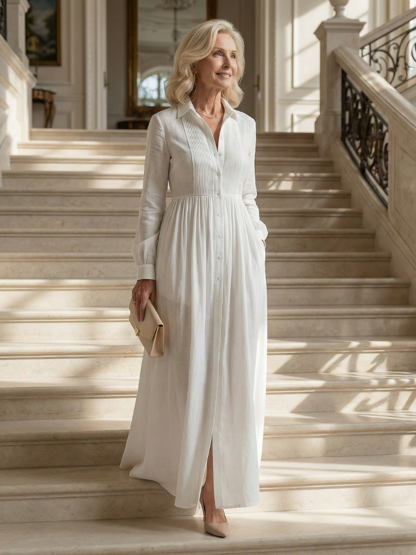 Marleigh - Long Button Front Shirt Dress Day To Evening — view 10 of 10
