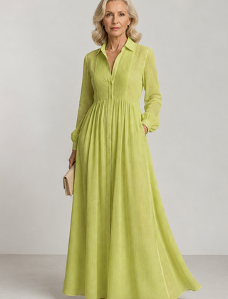 Marleigh - Long Button Front Shirt Dress Day To Evening — view 2 of 10