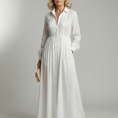 Marleigh - Long Button Front Shirt Dress Day To Evening — view 3 of 10