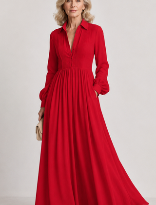 Marleigh - Long Button Front Shirt Dress Day To Evening — view 4 of 10