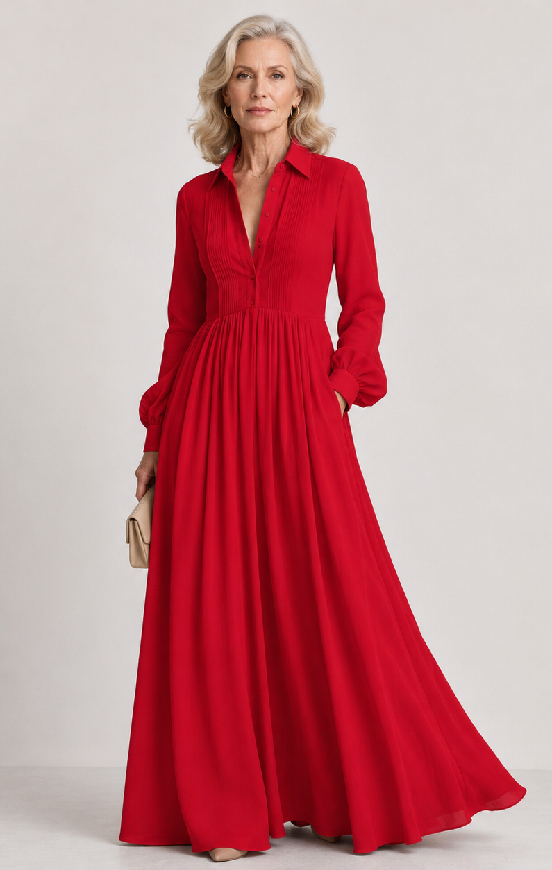 Marleigh - Long Button Front Shirt Dress Day To Evening — view 4 of 10