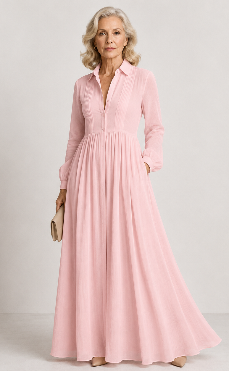 Marleigh - Long Button Front Shirt Dress Day To Evening — view 5 of 10