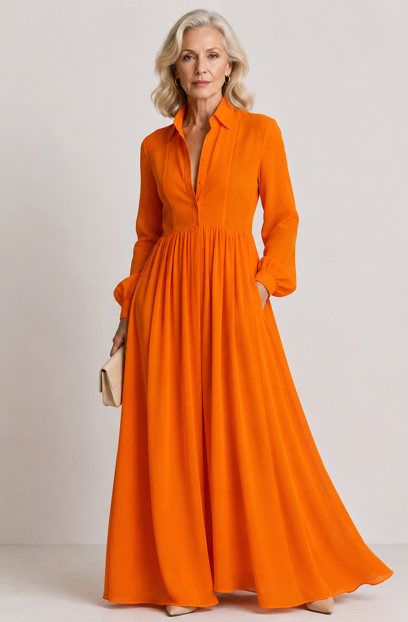 Marleigh - Long Button Front Shirt Dress Day To Evening — view 6 of 10