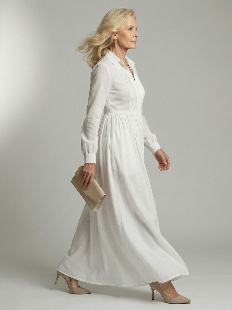 Marleigh - Long Button Front Shirt Dress Day To Evening — view 7 of 10
