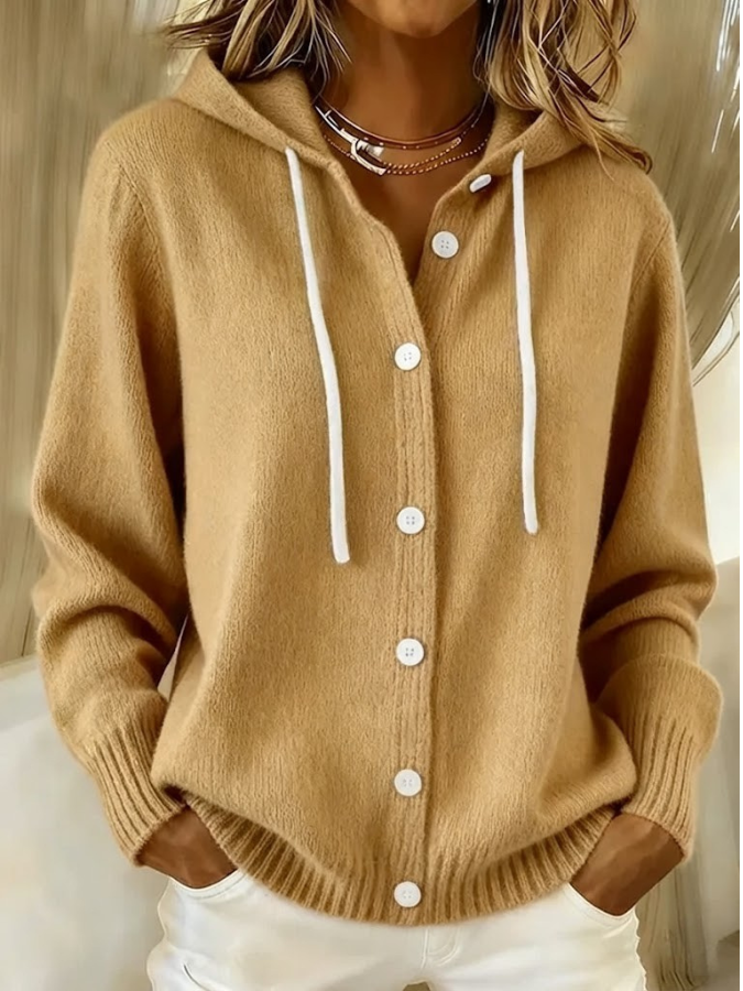 Aldrena - Hooded Long Sleeve Knit Cardigan — view 3 of 7