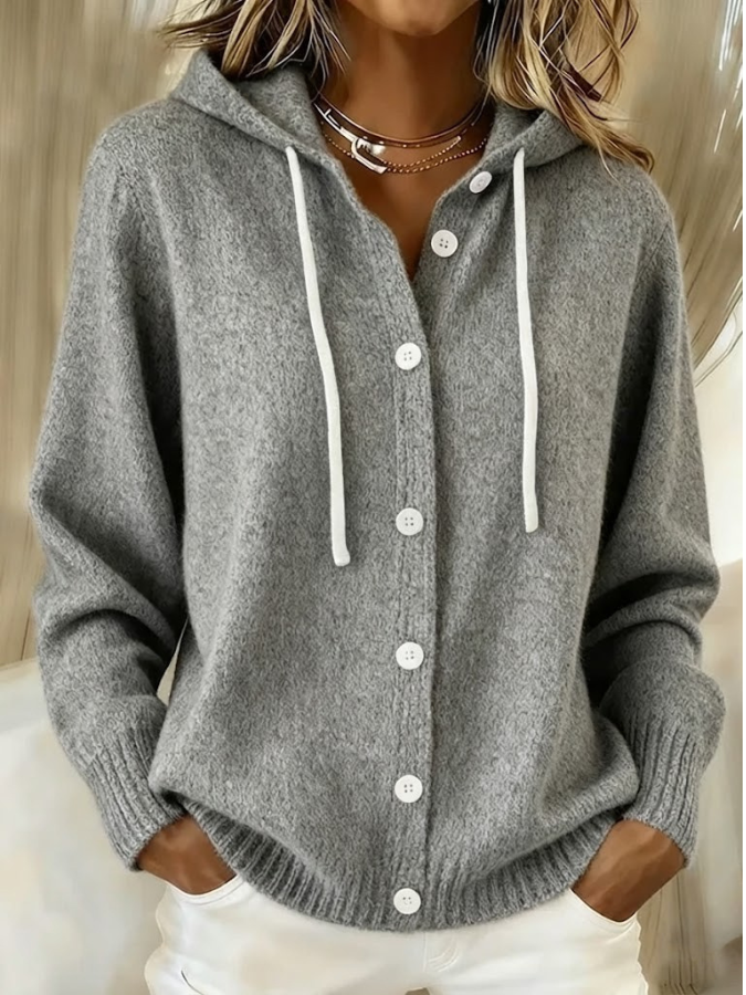 Aldrena - Hooded Long Sleeve Knit Cardigan — view 6 of 7