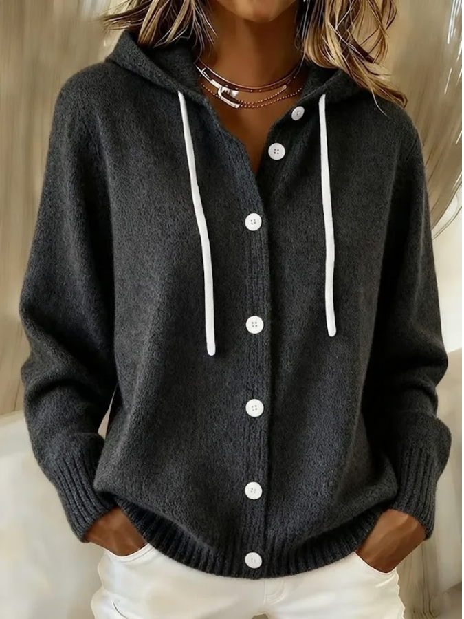 Aldrena - Hooded Long Sleeve Knit Cardigan — view 7 of 7