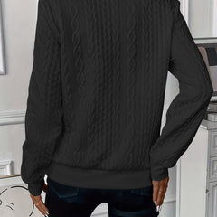 Marlowette - Cable Knit Zip Neck Sweater Cold Weather Wear — view 8 of 10
