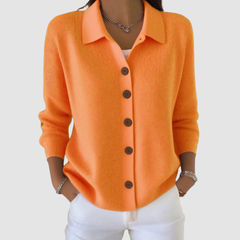 Marlowine - Collared Button Front Knit Cardigan
