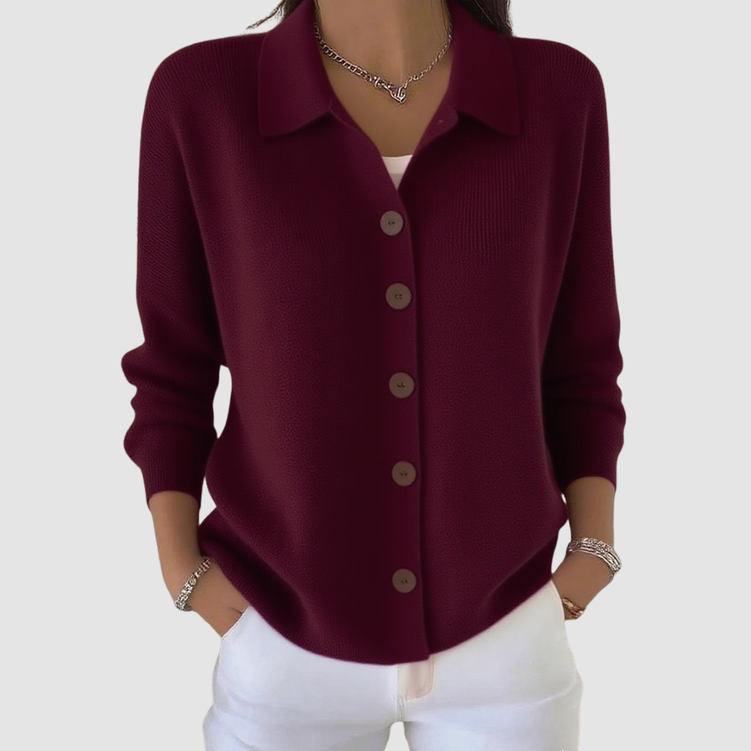Marlowine - Collared Button Front Knit Cardigan — view 4 of 8