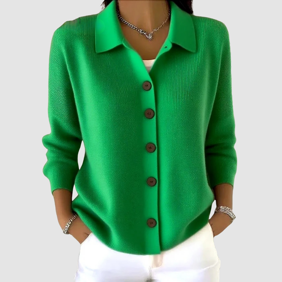 Marlowine - Collared Button Front Knit Cardigan — view 7 of 8