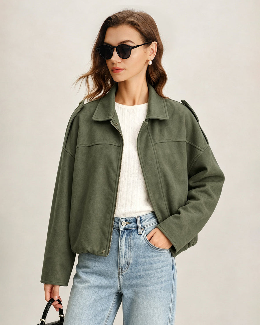 Marlowix - Oversized Zip Jacket Casual Cold Weather Wear
