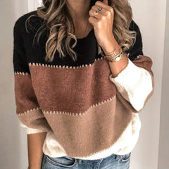 Marlune - Striped Crew Neck Pullover Sweater Cold Weather Layering — view 3 of 6