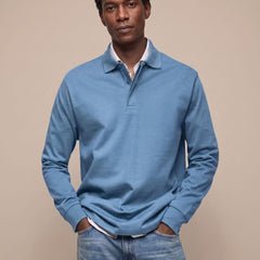 Cassell - Long-Sleeve Cotton Polo Smart Casual Wear — view 2 of 10