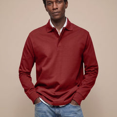 Cassell - Long-Sleeve Cotton Polo Smart Casual Wear — view 10 of 10