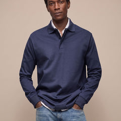 Cassell - Long-Sleeve Cotton Polo Smart Casual Wear — view 3 of 10