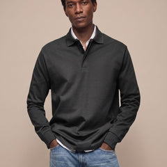Cassell - Long-Sleeve Cotton Polo Smart Casual Wear — view 4 of 10