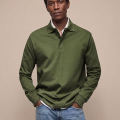 Cassell - Long-Sleeve Cotton Polo Smart Casual Wear — view 9 of 10