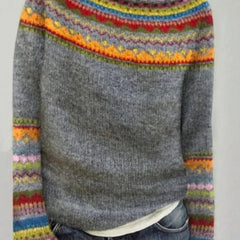 Norvelle - Fair Isle Crew Neck Pullover Casual Layering