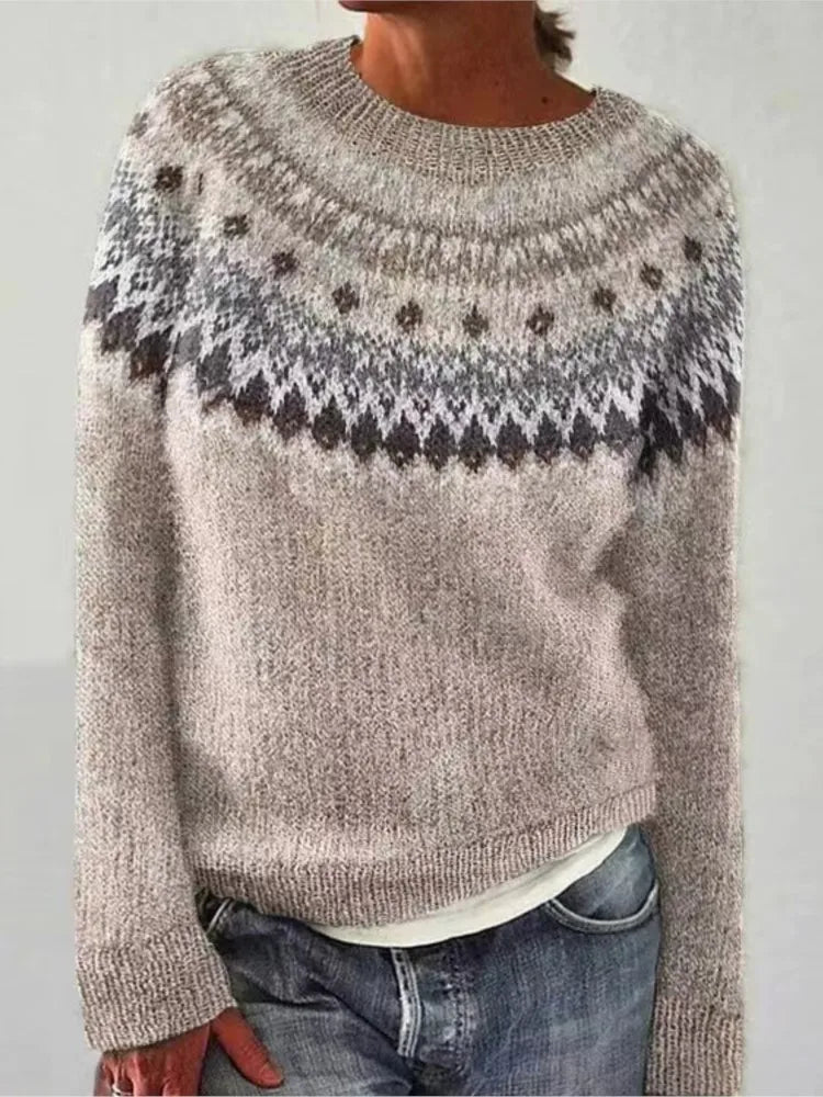 Norvelle - Fair Isle Crew Neck Pullover Casual Layering — view 2 of 10