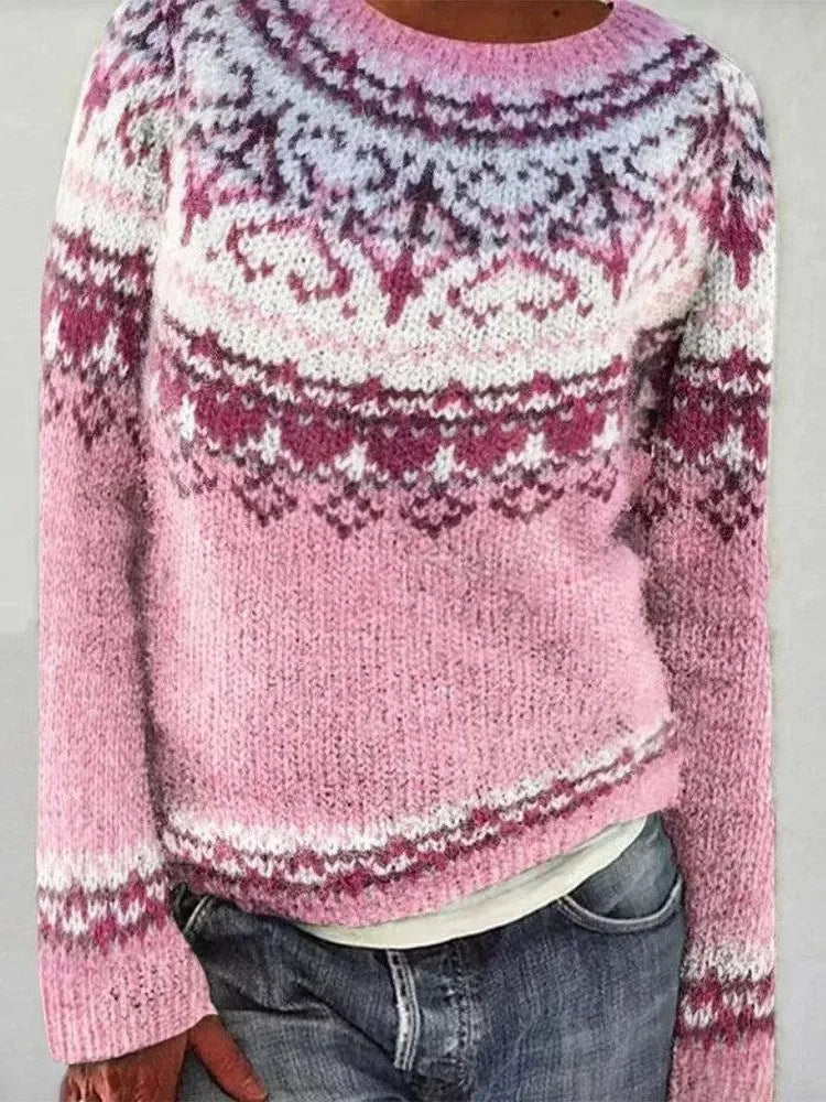 Norvelle - Fair Isle Crew Neck Pullover Casual Layering — view 3 of 10