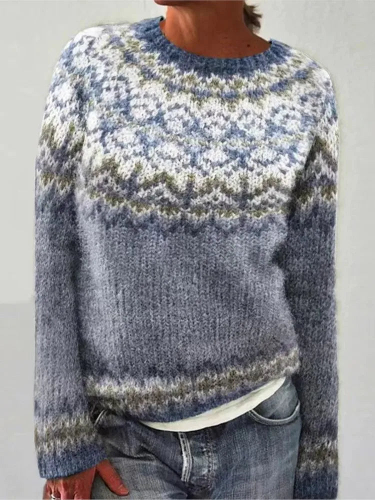 Norvelle - Fair Isle Crew Neck Pullover Casual Layering — view 4 of 10