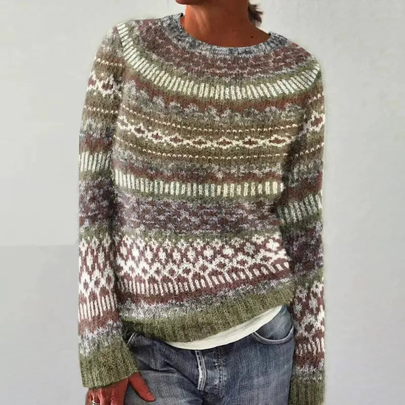 Norvelle - Fair Isle Crew Neck Pullover Casual Layering — view 9 of 10