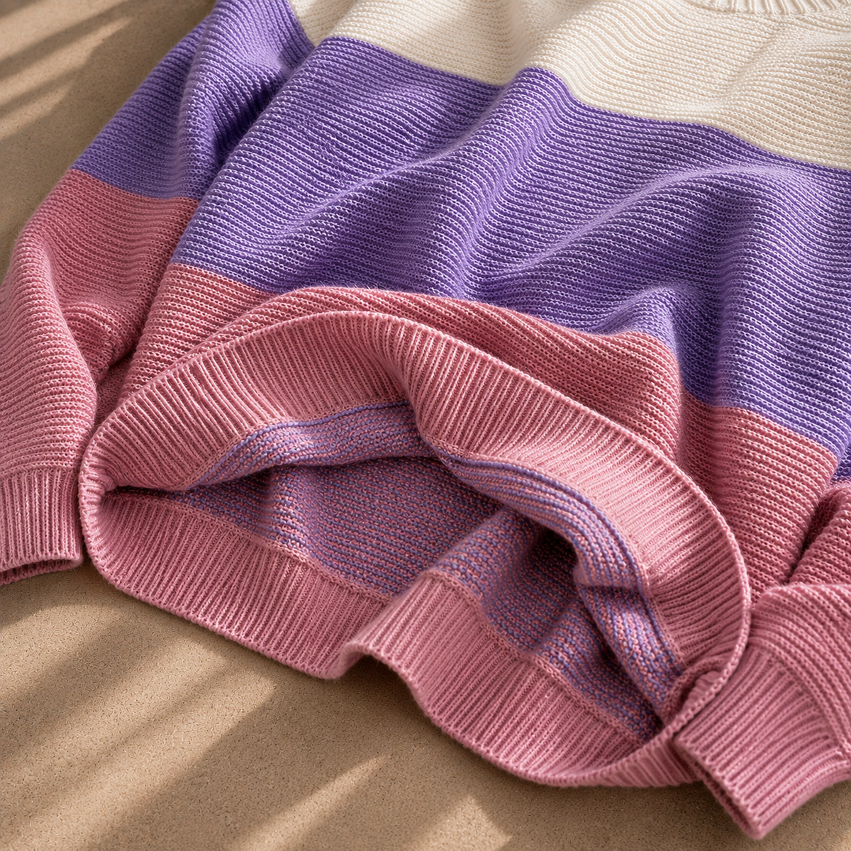 Palenza - Oversized Colour-Block Knit Sweater Everyday Wear — view 3 of 7