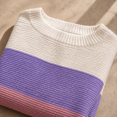 Palenza - Oversized Colour-Block Knit Sweater Everyday Wear — view 4 of 7