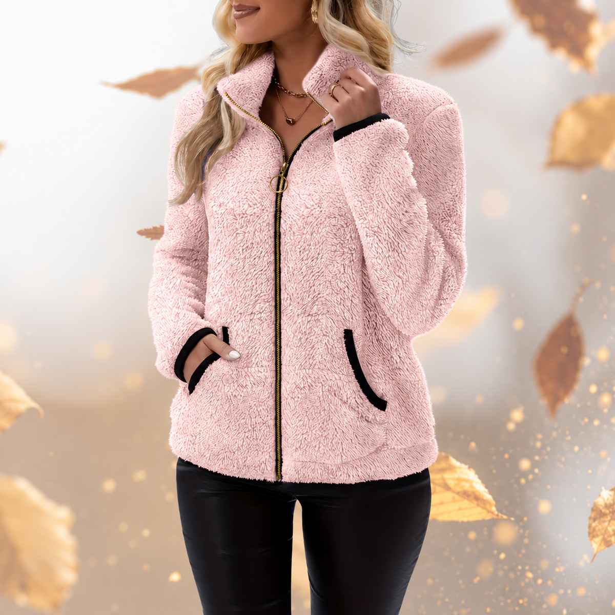 Pellara - Sherpa Fleece Jacket Cool Weather Layering — view 8 of 8