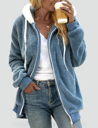 Plushera - Plush Hooded Jacket Cool Weather Layering