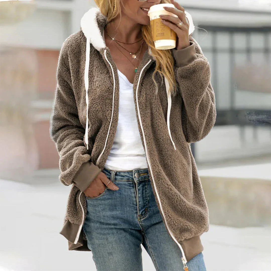 Plushera - Plush Hooded Jacket Cool Weather Layering — view 3 of 8