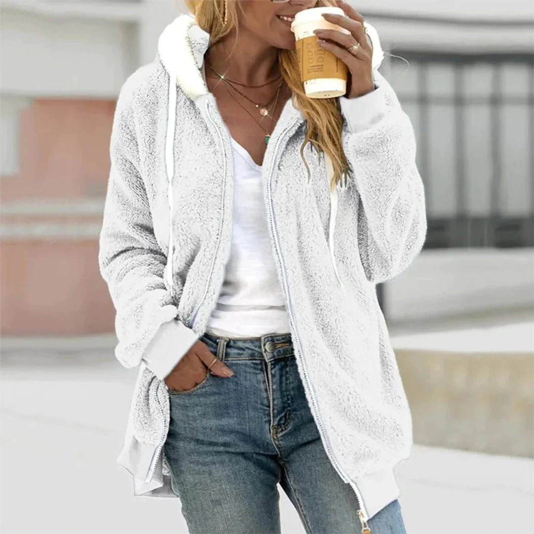 Plushera - Plush Hooded Jacket Cool Weather Layering — view 4 of 8