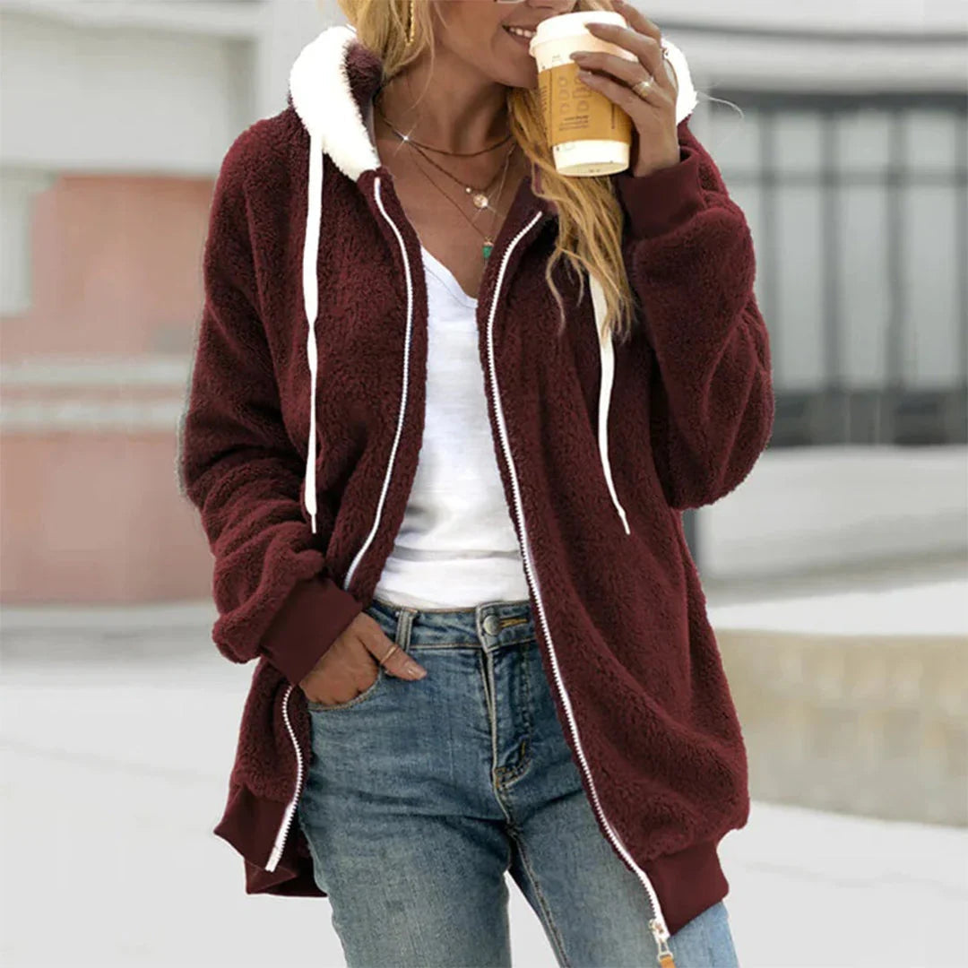 Plushera - Plush Hooded Jacket Cool Weather Layering — view 8 of 8