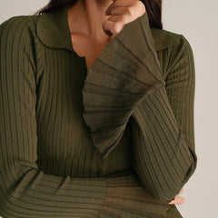 Rowenna - Textured Knit Cardigan Daily Autumn Winter Wear — view 3 of 5